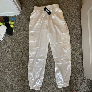 Satin Cargo Pants NWT